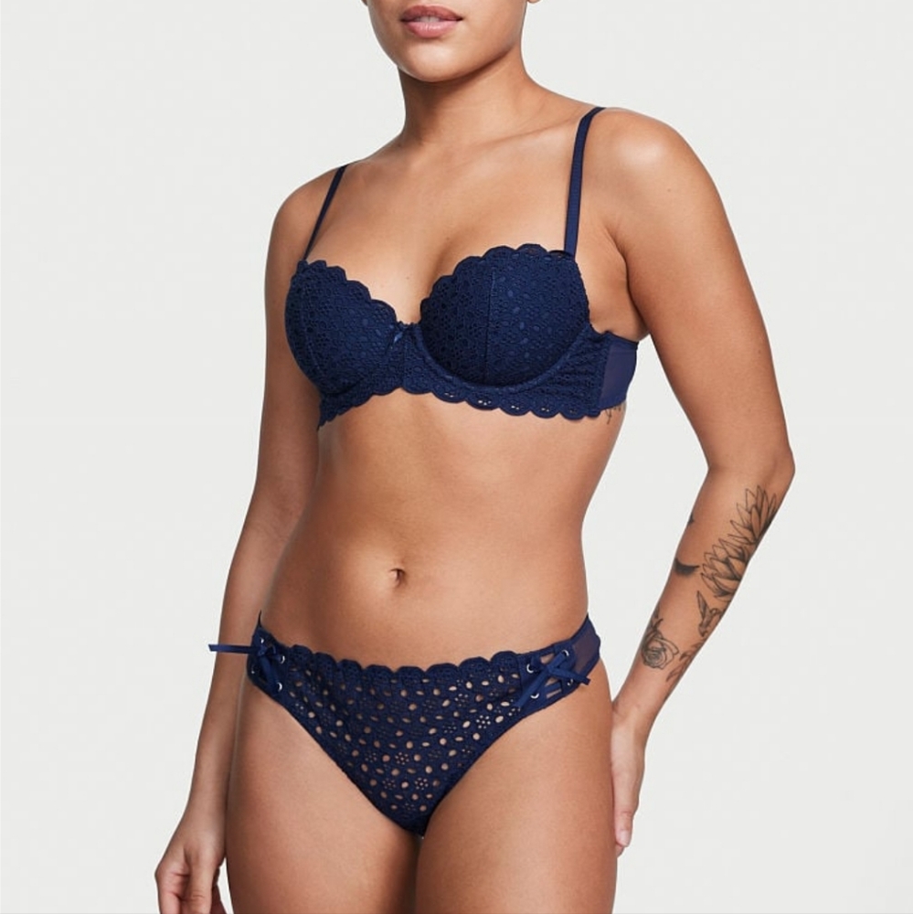 VS Eyelet Lace-Up Thong Panty